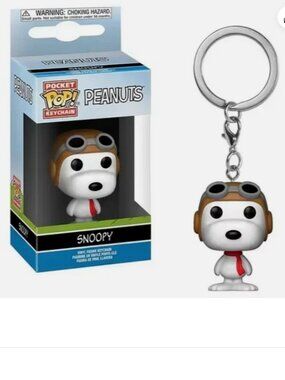 New in Box Snoopy Dog Couple Aviation Pilot Key Fob Charm Pendant Bag KeyChain
